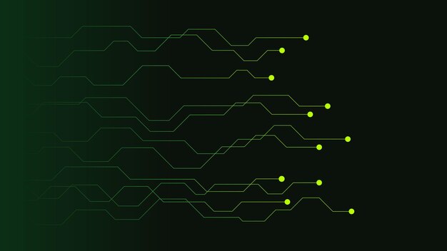 Fondo de alta tecnología verde abstracto con elemento de diseño de placa de circuito que forma conexión