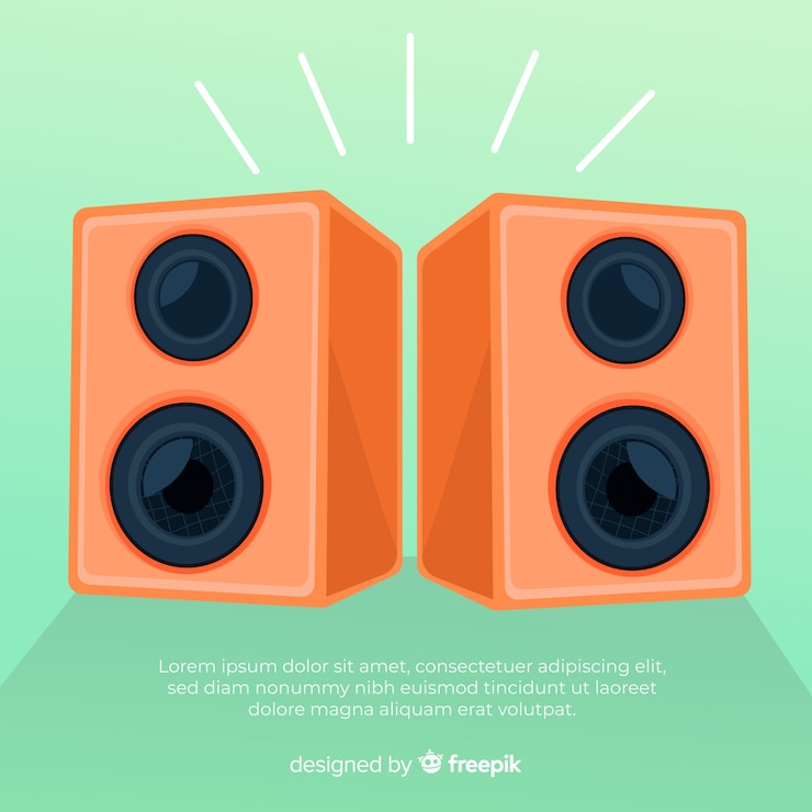 Vector fondo altavoz naranja dibujado a mano