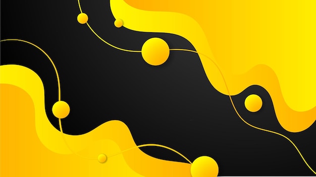 Fondo amarillo abstracto con capas de papel Moderno patrón de superposición de colores negro y amarillo en fondo oscuro con sombra Forma geométrica de moda con espacio de copia Concepto futurista y tecnológico