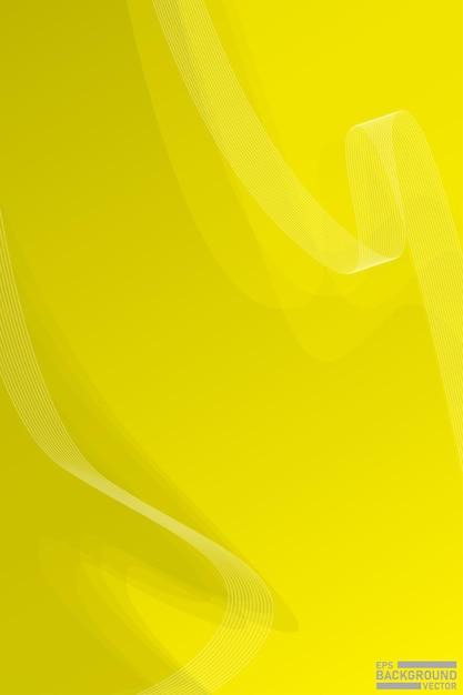Fondo amarillo abstracto con una cinta de luz que fluye