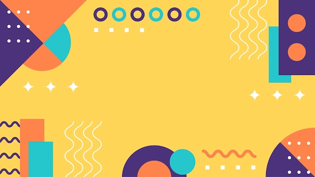 Fondo amarillo abstracto del diseño de memphis del vector