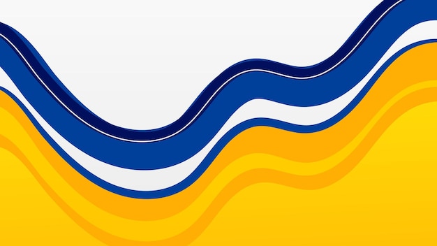 Fondo amarillo y azul con ondas cartel de fondo abstractos vectoriales para negocios corporativos