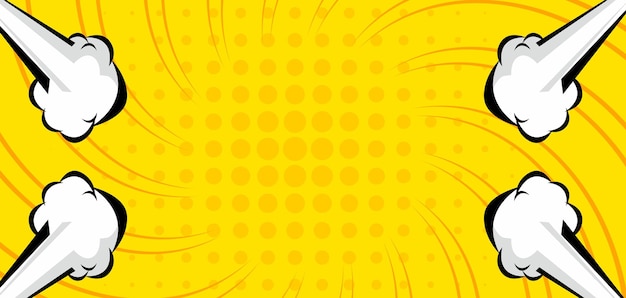 Fondo amarillo comic con nube