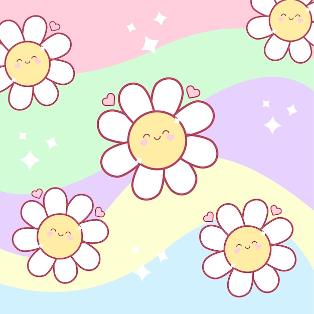 fondo amarillo con corazones y nubes
