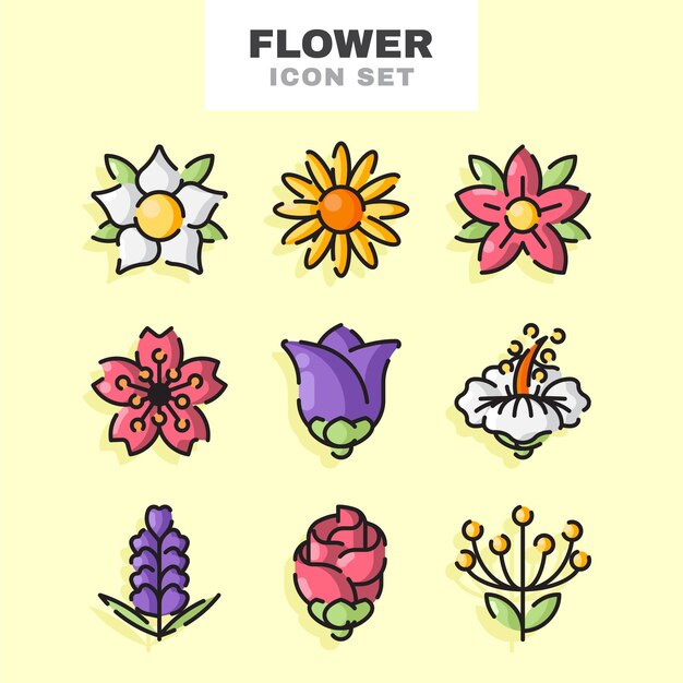 un fondo amarillo con diferentes flores y la palabra flor en él