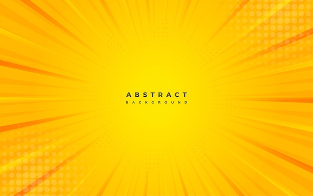 Fondo amarillo de estilo cómic vectorial con brust de sol y decoración de medios tonos