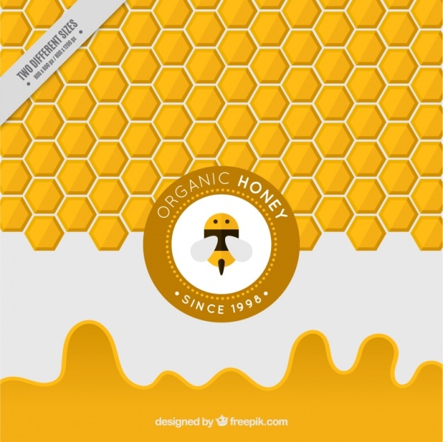 Vector fondo amarillo hexagonal de miel