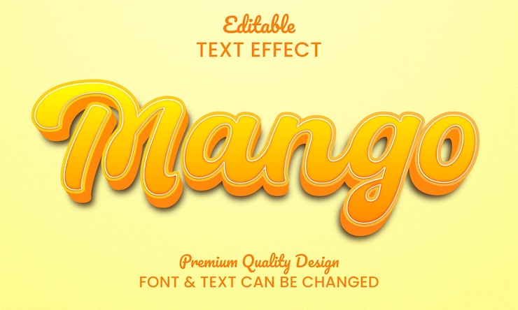 Vector un fondo amarillo con la palabra mango