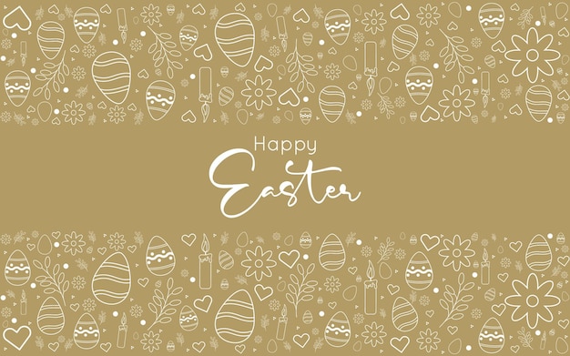 Fondo amarillo de Pascua con huevo de Pascua con estampado floral