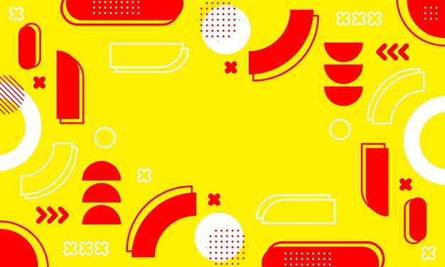 un fondo amarillo con un patrón rojo y blanco y el número 7 en el medio