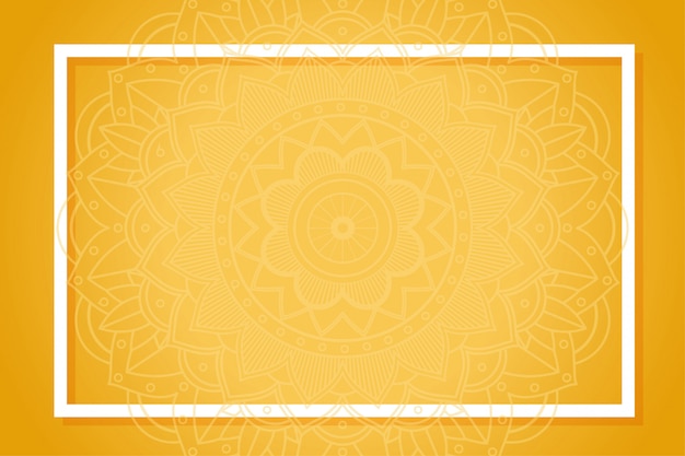 Fondo amarillo con patrones de mandala