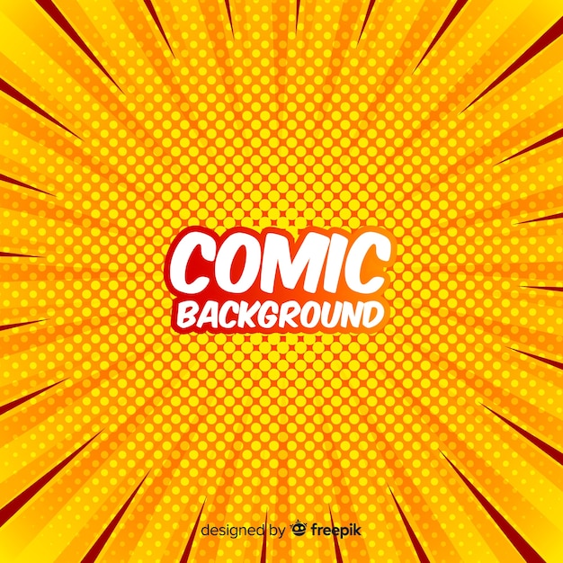 Fondo amarillo de semi tono de comic