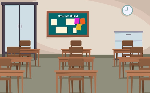 Vector fondo de ambiente estudiantil de classrom