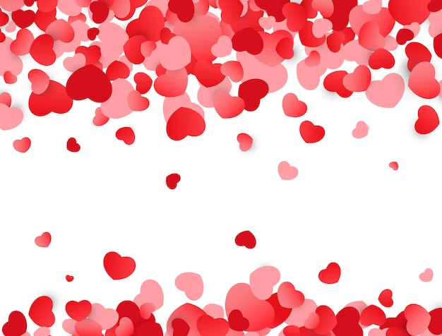 Fondo de amor textura del día de san valentín con corazones rojos.