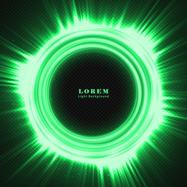 Fondo con anillo iluminado elegante verde