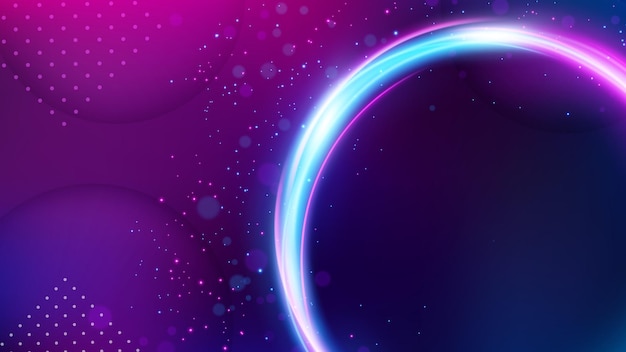 Fondo Anillo Luz Elegante Luz Violeta Widescreen Ilustración Vectorial