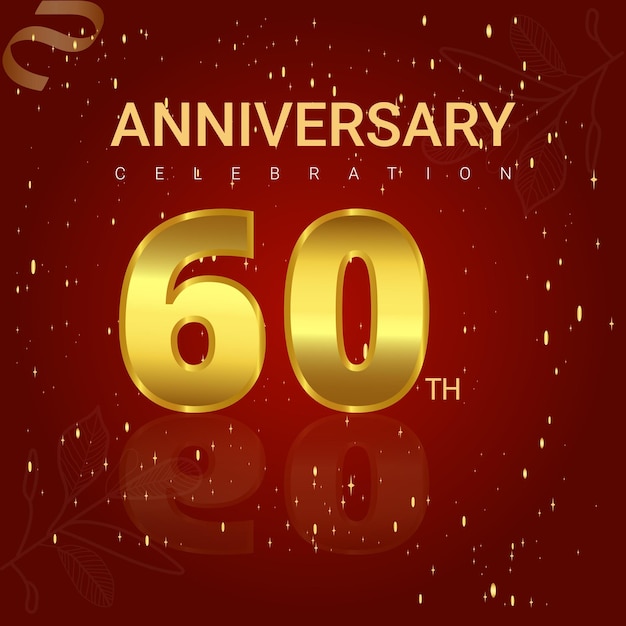 Fondo de aniversario de elementos dorados y tarjeta de aniversario o cumpleaños de gradiente