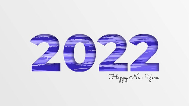 Fondo de año nuevo 2022 en estilo papel