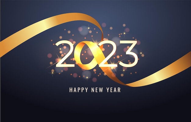 Fondo de año nuevo 2023 con color dorado