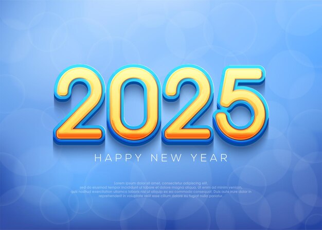 Fondo de Año Nuevo 2025 con burbujas transparentes Diseño vectorial moderno Diseño vectorio premium para banderas de marca cubiertas y tarjetas de felicitación