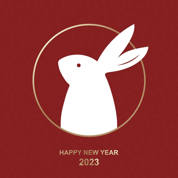 Fondo de año nuevo chino rojo con conejo