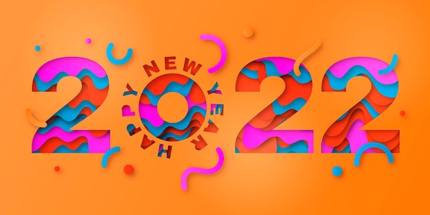 Fondo de año nuevo estilo papel