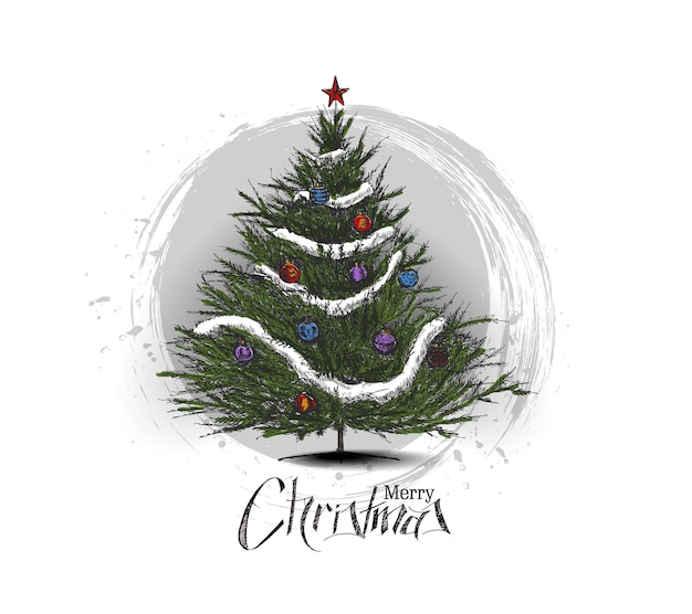 Fondo de árbol de Navidad, ilustración vectorial.