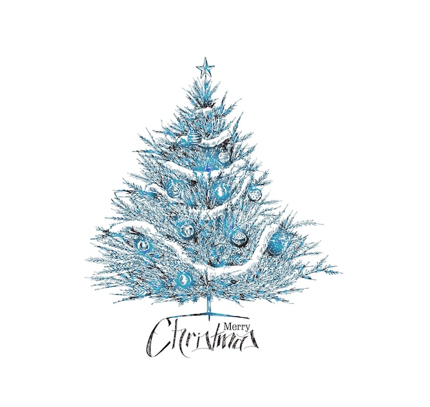 Fondo de árbol de Navidad, ilustración vectorial.