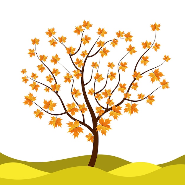 Vector fondo de árbol de otoño