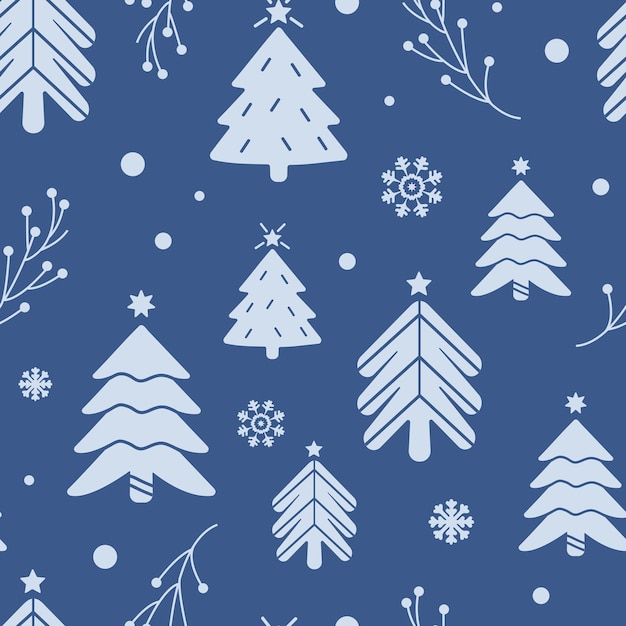 Fondo de árboles de Navidad de invierno. Patrón sin fisuras con árboles de Navidad para invierno y Navidad th