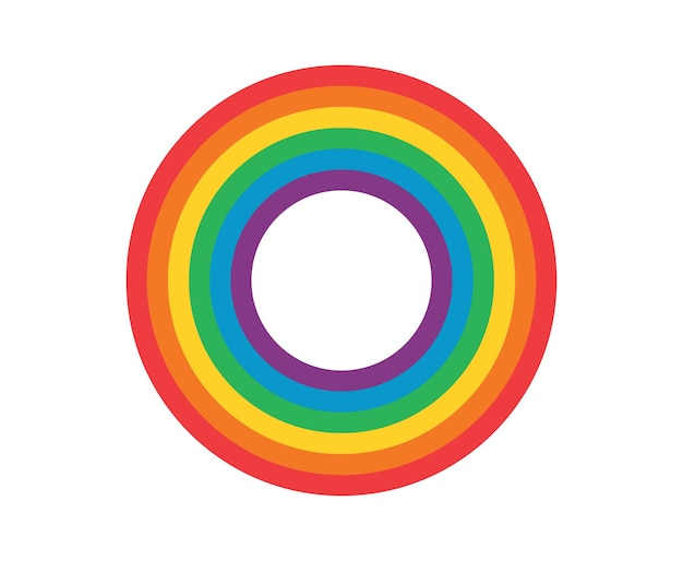 Fondo de arco iris abstracto orgullo LGBT espectro de círculo colorido aislado en fondo blanco