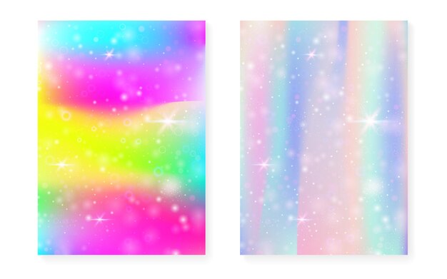 Fondo de arco iris con degradado de princesa kawaii. Unicornio mágico