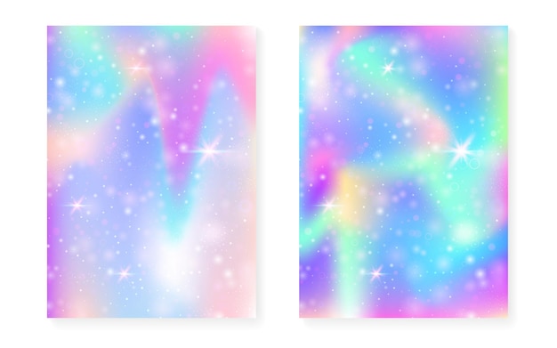 Fondo arco iris con gradiente de princesa kawaii unicornio mágico
