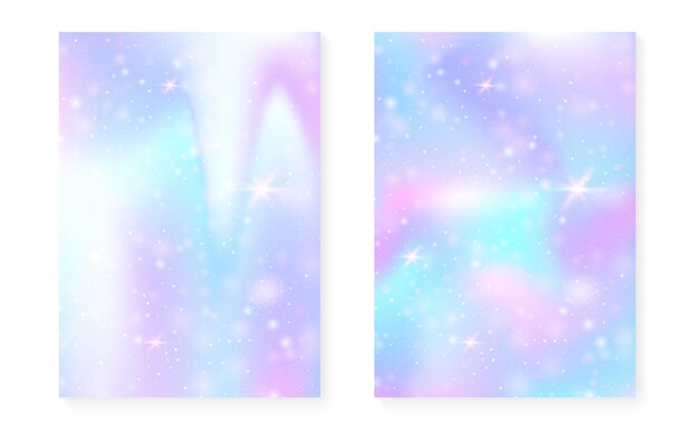 Fondo arco iris con gradiente de princesa kawaii unicornio mágico