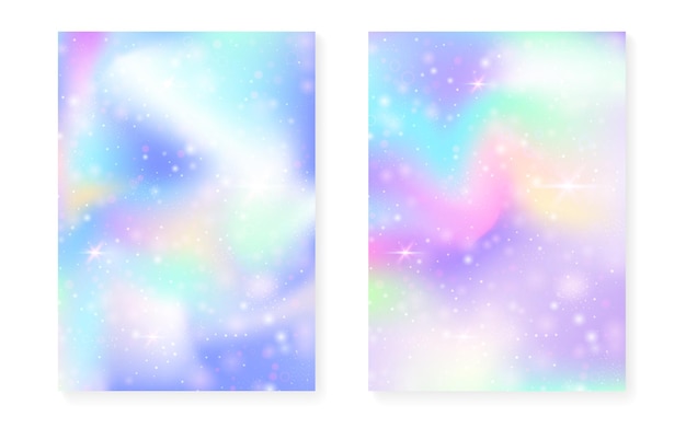 Fondo arco iris con gradiente de princesa kawaii unicornio mágico