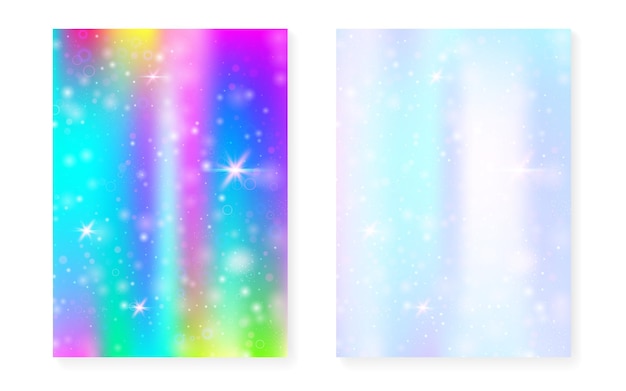 Fondo arco iris con gradiente de princesa kawaii unicornio mágico