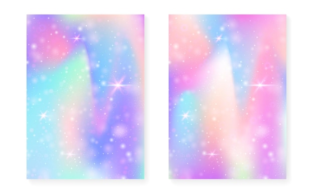 Fondo arco iris con gradiente de princesa kawaii unicornio mágico
