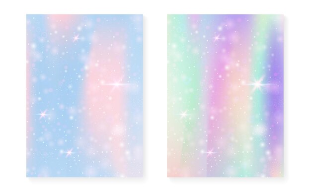 Fondo arco iris con gradiente de princesa kawaii unicornio mágico