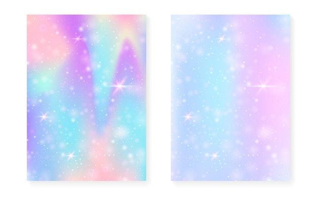 Fondo arco iris con gradiente de princesa kawaii unicornio mágico