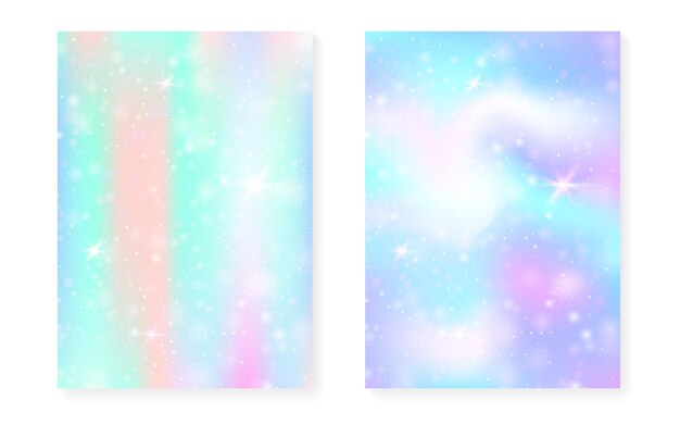 Fondo arco iris con gradiente de princesa kawaii unicornio mágico