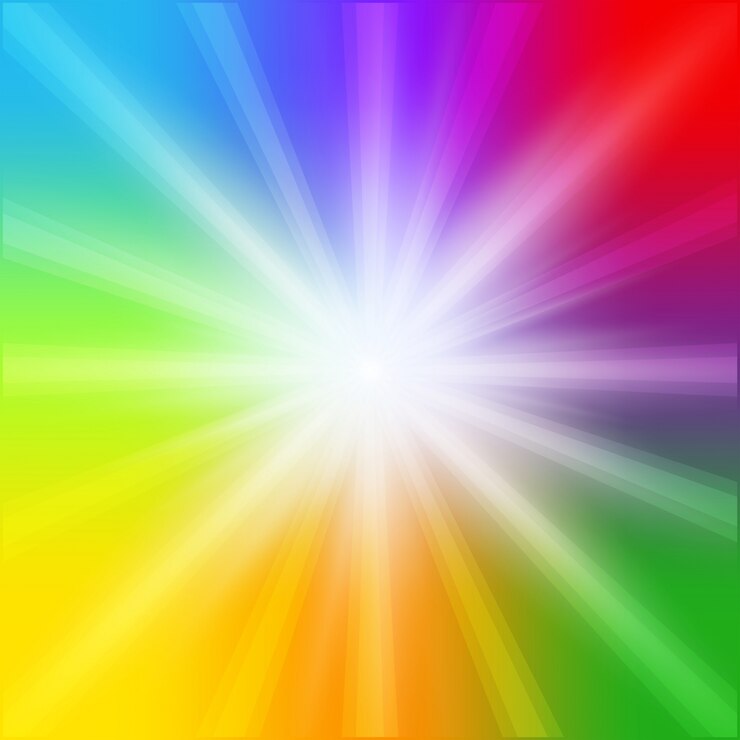 Vector fondo del arco iris con la luz brillante