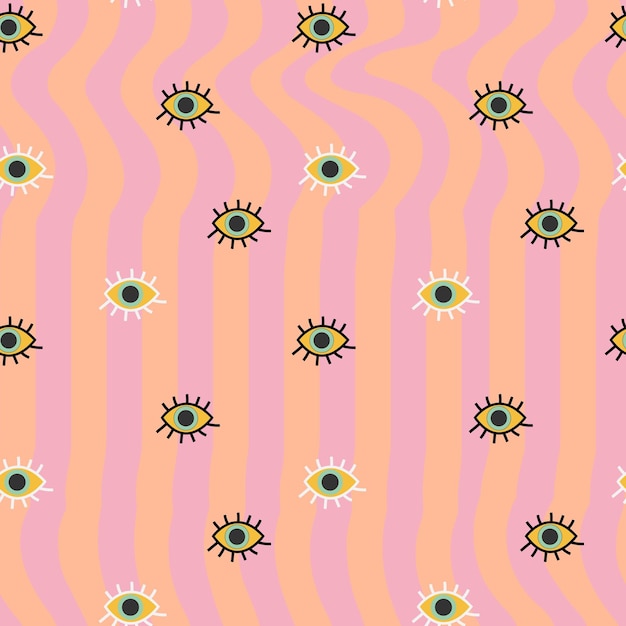 Fondo de arco iris ondulado de patrones sin fisuras retro maravilloso para impresiones funky de moda