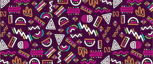 fondo de arte de garabatos con colores vibrantes Ilustración de diseños de patrones de estilo dibujado a mano