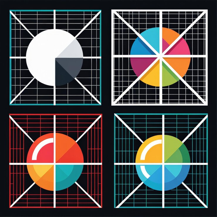 Vector fondo de arte geométrico abstracto y colorido