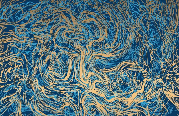 Fondo de arte de línea abstracta de oro de lujo