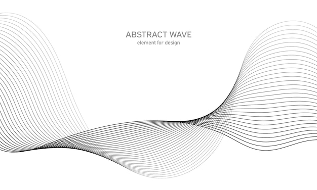 Fondo de arte de línea de onda abstracta estilizada.