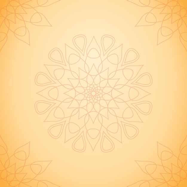 Fondo de arte mandala amarillo minimalista con intrincados patrones decorativos para invitaciones o diseños