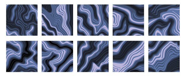 Fondo de arte moderno abstracto con líneas azules distorsionadas en papel tapiz de banner