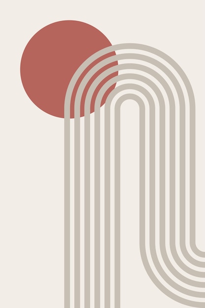 Fondo de arte de pared de línea geométrica impresible de arco iris