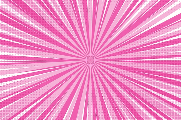 Fondo de arte pop para cartel o libro en luz diseño de estilo de cómic plano de color rosa con medio tono